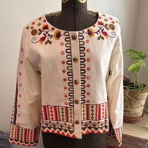 NATURA Embroidered Jacket Portugal NEW Size M